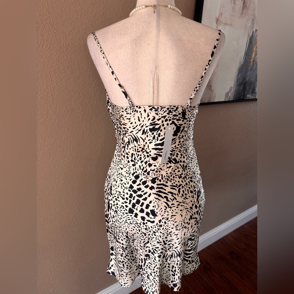 Elegant Spaghetti Strap Animal Print Mini Dress - Picture 5 of 8